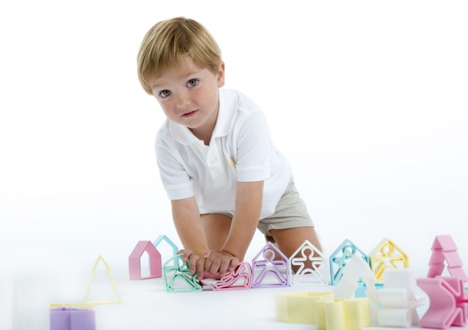 Klocki wielofunkcyjne DENA Kid + House PASTEL - 12 elementów